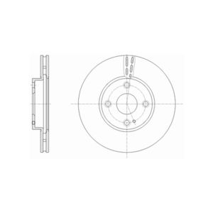 Front Vented Brake Disc Pair Coated - 258mm Diameter