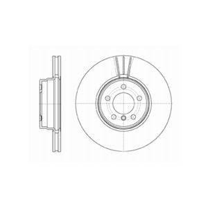 Front Vented Brake Disc Coated - 344mm Diameter