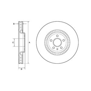 Front Vented Brake Disc - 356mm Diameter