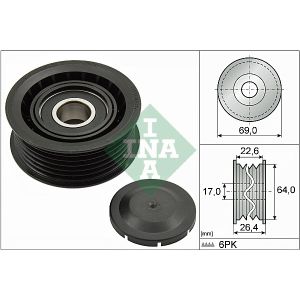 Ribbed Auxillary Drive Belt Guide Pulley