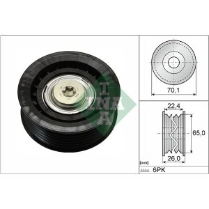 Ribbed Auxillary Drive Belt Guide Pulley