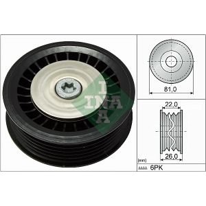 Ribbed Auxillary Drive Belt Guide Pulley