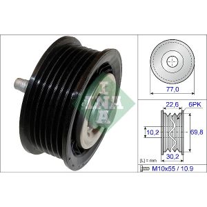 Ribbed Auxillary Drive Belt Guide Pulley