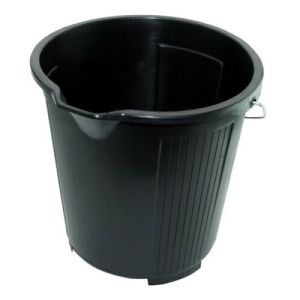 10L Black Plastic Bucket