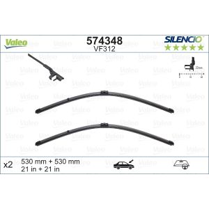 Wiper Blade - Silencio Flat Blade Set With Spoiler 530mm/21In & 530mm/21In