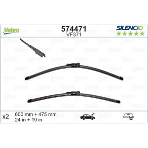 Wiper Blade - Silencio Flat Blade Set With Spoiler 600mm/24In & 475mm/19In