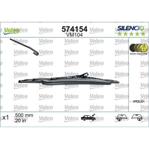 Wiper Blade - Silencio Performance Bracket Blade With Spoiler 500mm/20In