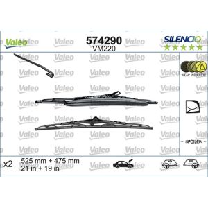 Wiper Blade - Silencio Performance Set Bracket Blade Set With Spoiler 525mm/21In & 475mm/19In